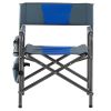 1-piece Padded Folding Outdoor Chair with Storage Pockets,Lightweight Oversized Directors Chair for indoor, Outdoor Camping, Picnics and Fishing,Blue/