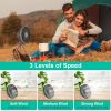 Portable Camping Fan Rechargeable Battery Powered Foldable Tripod Fan for Tent with Hanging Hook Carabiner Personal Desk Fan with 3 Speed Setting for