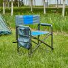 1-piece Padded Folding Outdoor Chair with Storage Pockets,Lightweight Oversized Directors Chair for indoor, Outdoor Camping, Picnics and Fishing,Blue/