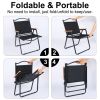 Folding Camp Chair for Adults with Handle and Storage Bag;  Large Size;  264lbs Load Bearing Collapsible Outdoor Furniture for Leisure;  Beach;  Picni