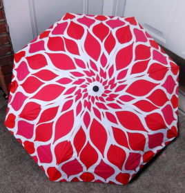 Compact Umbrella - Auto Open & Close (Color: White Flower Bloom, size: 13")