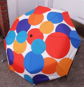 Compact Umbrella - Auto Open & Close (Color: Polka Dot Explosion, size: 13")