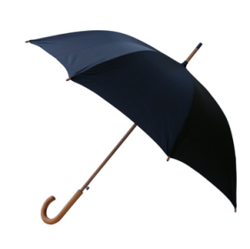 Lux Wood Umbrella (Color: Black, size: 48in)