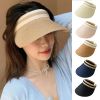 Summer Woman Sun Hats Female Outdoor Visor Caps Hand Made Straw Cap Casual Shade Hat Empty Top Hat Fishing Vacation Beach Caps