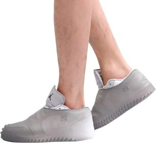 Waterproof Silicone Shoe Cover, Reusable Non Slip Rubber Rain Shoe Cover Unisex (Color: Grey, size: L)