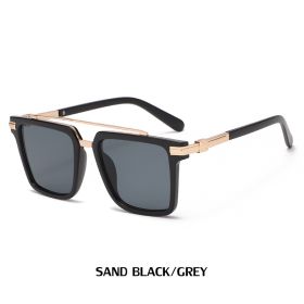 Fashion Square Sunglasses Men Oversized Glasses Retro Sunglass Luxury Designer Fishing Eyewear UV400 Sun Glass Gradient Shades (Lens Color: sand black)