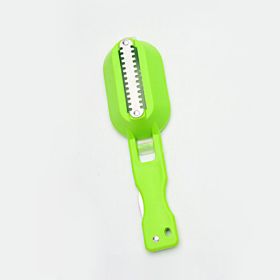 Fish Skin Brush Scraping Fishing Scale Brush Graters Fast Remove Fish Knife Cleaning Peeler Scaler Scraper Seafood Tools (Color: Green)