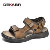 DEKABR Summer Men Casual Beach Outdoor Water Shoes Breathable Trekking Fashion Sandals Fishing Genuine Leather Leisure Shoes