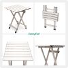 SUNNYFEEL Folding Camping Table - Lightweight Aluminum Portable Picnic Table, 18.5x18.5x24.5 Inch for Cooking, Beach, Hiking, Travel, Fishing, BBQ, In