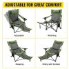 Folding Camp Chair 330 lbs Capacity w/ Footrest Mesh Lounge Chair, Cup Holder and Storage Bag