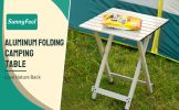 SUNNYFEEL Folding Camping Table - Lightweight Aluminum Portable Picnic Table, 18.5x18.5x24.5 Inch for Cooking, Beach, Hiking, Travel, Fishing, BBQ, In