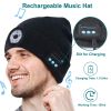 Wireless Beanie Hat with Light Winter Knitted Hat with 3 Lighting Modes Wireless 5.0 Beanie Hat for Music Lovers Men Women USB Rechargeable Machine Wa