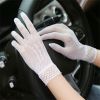 Women Mesh Sun Gloves Anti-Skid Driving Gloves Summer Cool Gloves Breathable Full Finger