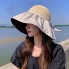 Women's Summer Foldable Weaving Cap; Sun Visor Brim Outdoor Traveling Beach Fishing Cap